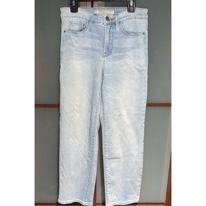 Athleta Sculptek Slim Straight Zion Wash Cropped Denim Jeans Legging Size 2